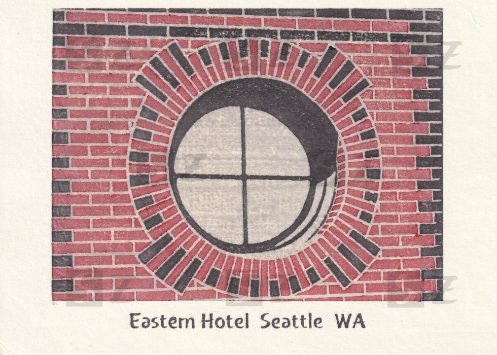Woodblock print card - Eastern Hotel