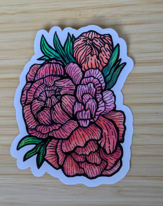 Peony Sticker
