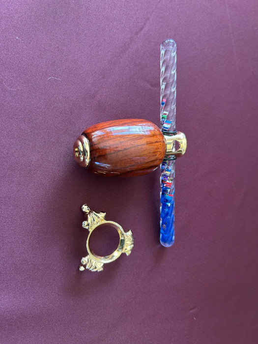 Padauk Wood Kaleidoscope with Blue Wand