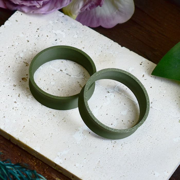 Ear Tunnels 10-100mm Army Green | Pair | Ultra Light Thin-wall Ear Plugs | Gauge Earrings | Gauged Plugs