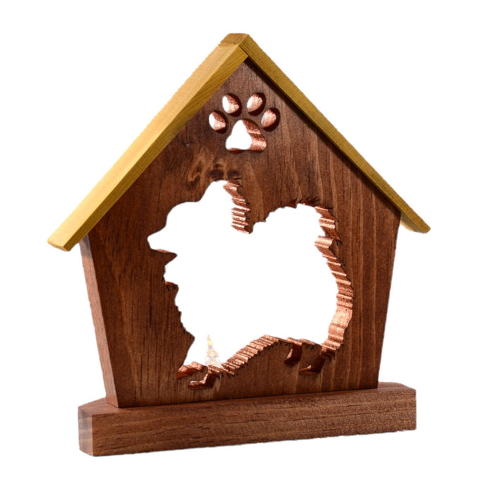 PAPILLON Personalized Dog Memorial Gift | Doghouse LED Tealight - DogPound Creations