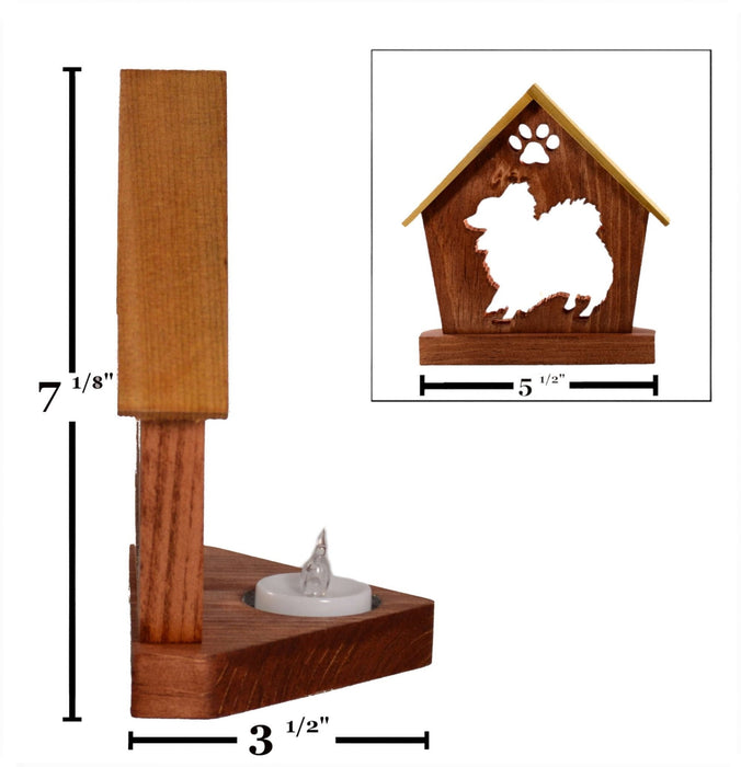 PAPILLON Personalized Dog Memorial Gift | Doghouse LED Tealight - DogPound Creations