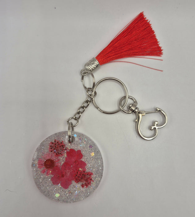 Red Flower Keychain