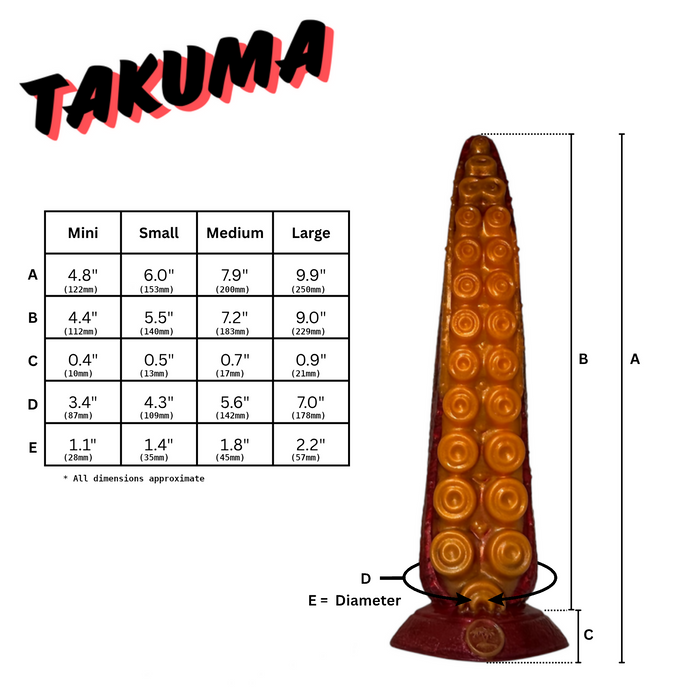 NSFW * Takuma - The Nanaimoteuthis Tentacle Dildo (Pre-Mades - Small Size) * Body-Safe Platinum Cure Silicone