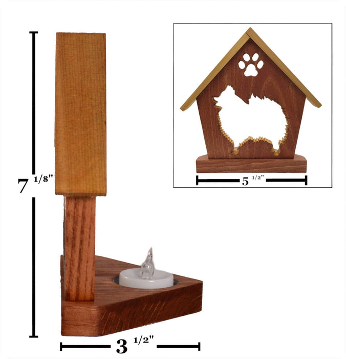 POMERANIAN Personalized Dog Memorial Gift | Doghouse LED Tealight - DogPound Creations