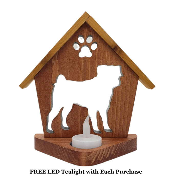 PUG Personalized Dog Memorial Gift | Doghouse LED Tealight - DogPound Creations