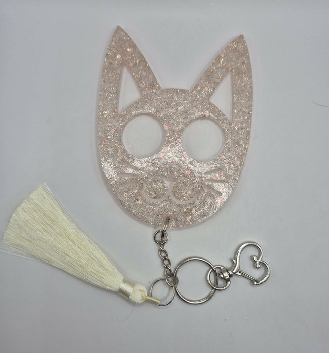 Cat Safety Keychain (Rose Gold)