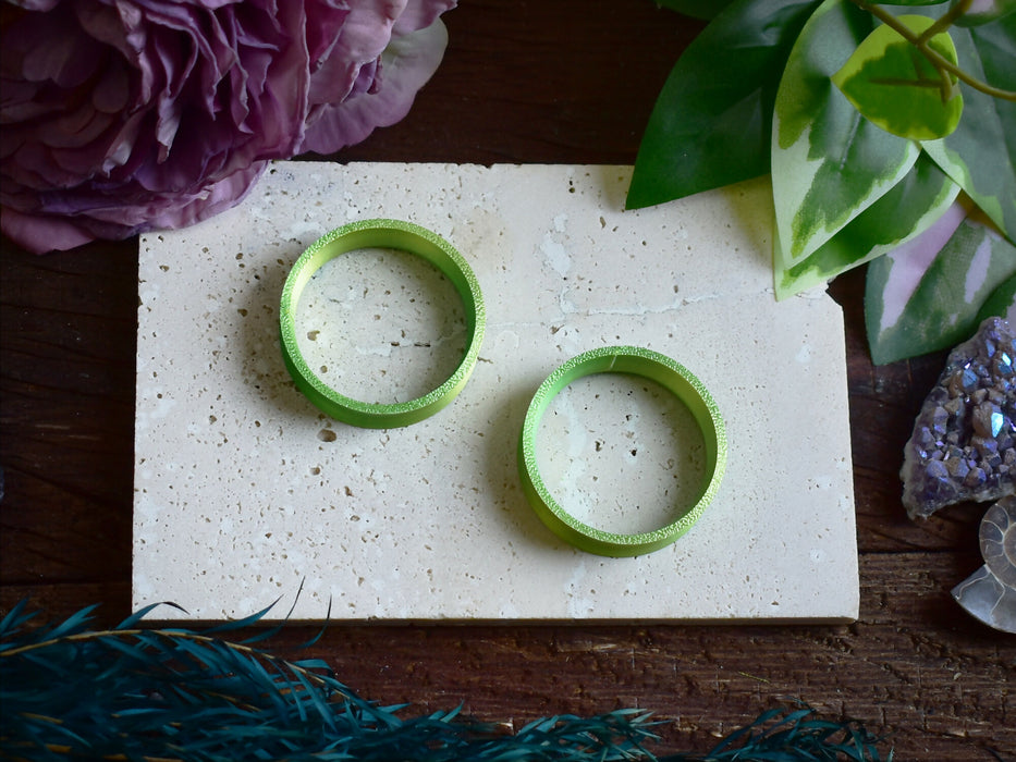 Ear Tunnels 10-100mm Green Yellow | Pair | Ultra Light Thin-wall Ear Plugs | Gauge Earrings | Gauged Plugs