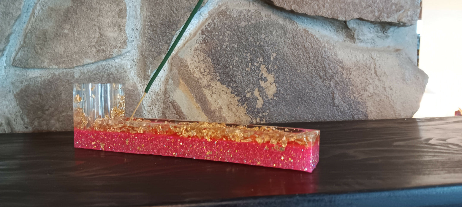 Pink and Gold Incense Holder