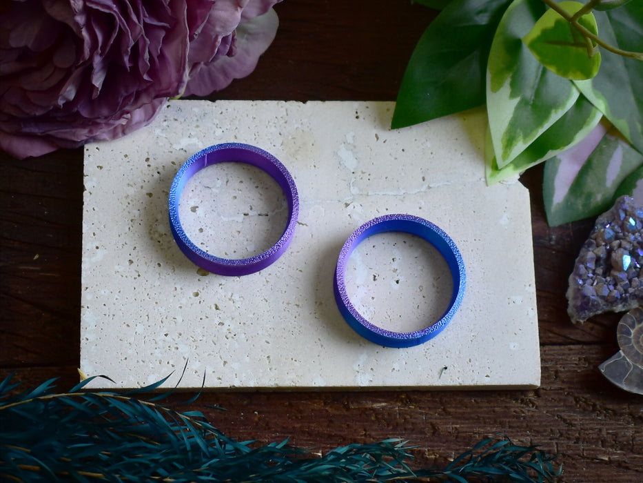Ear Tunnels 10-100mm Blue Purple | Pair | Ultra Light Thin-wall Ear Plugs | Gauge Earrings | Gauged Plugs