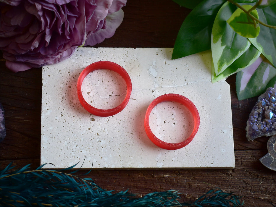 Ear Tunnels 10-100mm Translucent Red | Pair | Ultra Light Thin-wall Ear Plugs | Gauge Earrings | Gauged Plugs