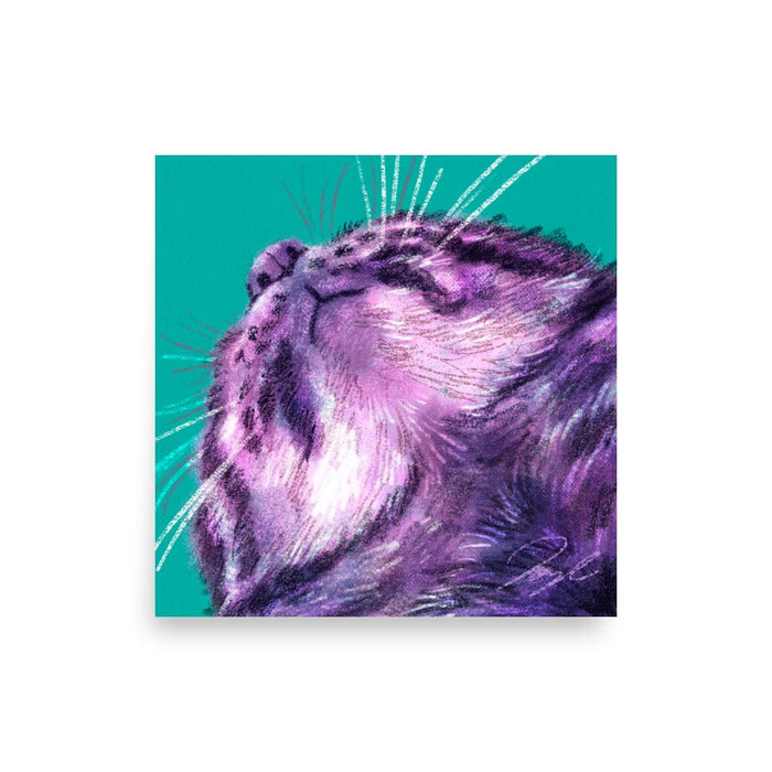 Close Encounters Collection - "Double Chin" - Close Up Painting of a Cat's Chin [Unfoiled] Posters, Prints, & Visual Artwork JoyousJoyfulJoyness 