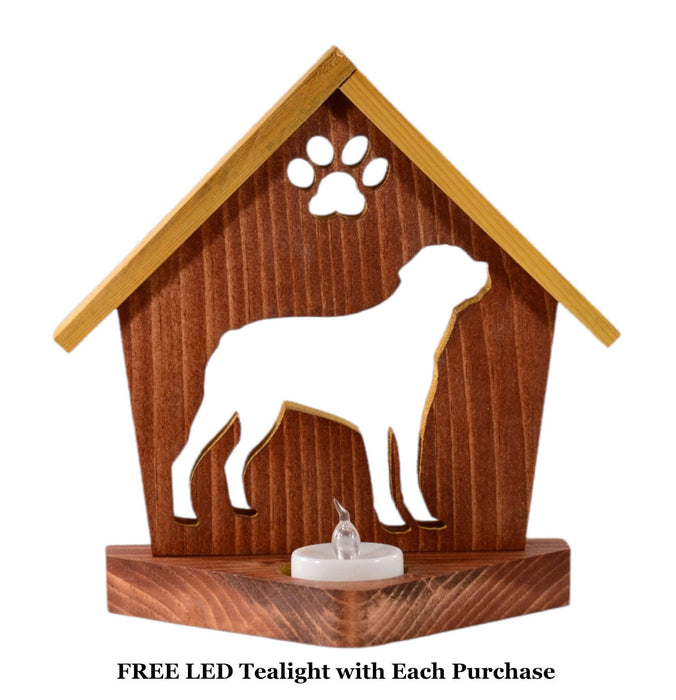 ROTTWEILER Personalized Dog Memorial Gift | Doghouse LED Tealight - DogPound Creations