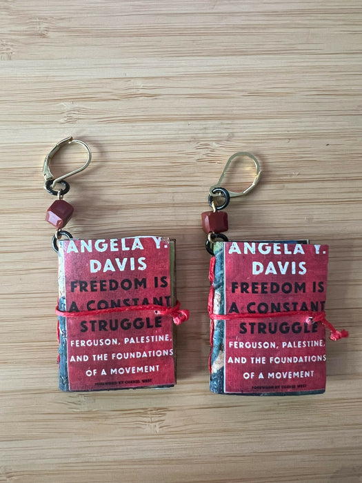 Anti-racist book cover fully functional cork booklet earrings