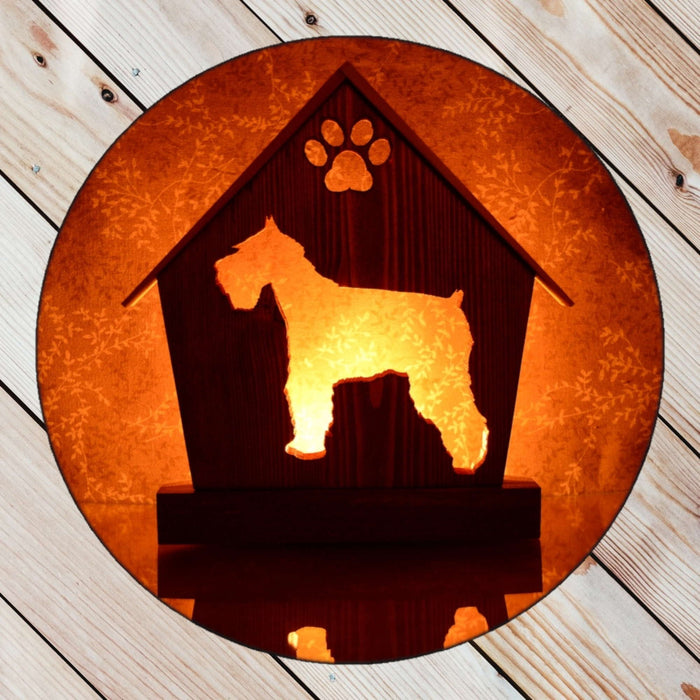 SCHNAUZER Personalized Dog Memorial Gift | Doghouse LED Tealight - DogPound Creations