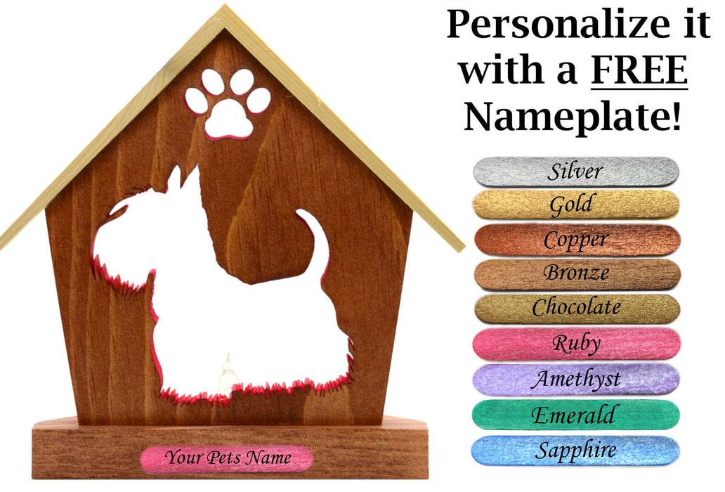 SCOTTISH TERRIER Personalized Dog Memorial Gift | Doghouse LED Tealight - DogPound Creations