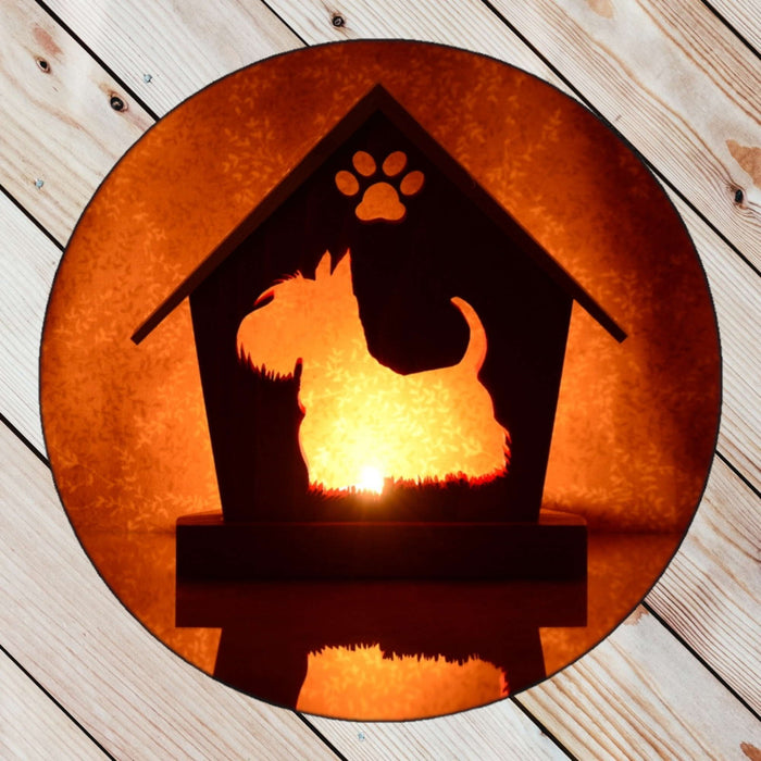 SCOTTISH TERRIER Personalized Dog Memorial Gift | Doghouse LED Tealight - DogPound Creations