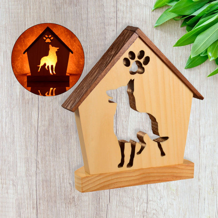 SHEPHERD Personalized Dog Memorial Gift | Doghouse LED Tealight - DogPound Creations