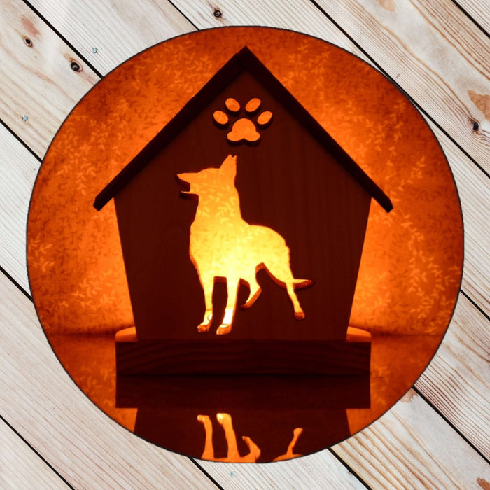 SHEPHERD Personalized Dog Memorial Gift | Doghouse LED Tealight - DogPound Creations