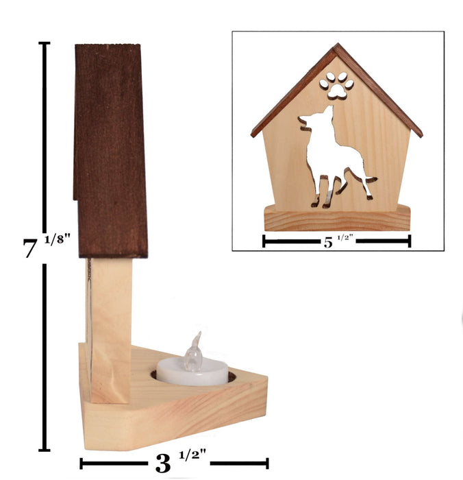 SHEPHERD Personalized Dog Memorial Gift | Doghouse LED Tealight - DogPound Creations