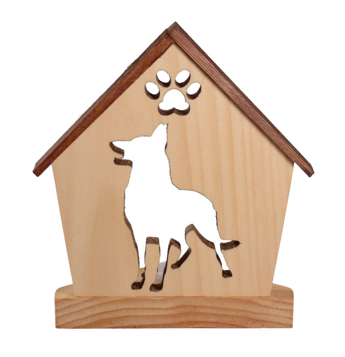 SHEPHERD Personalized Dog Memorial Gift | Doghouse LED Tealight - DogPound Creations