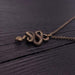 Viper Snake Pendant Necklace Solid Hand Cast Bronze Polished Oxidized Finish - Moon Raven Designs