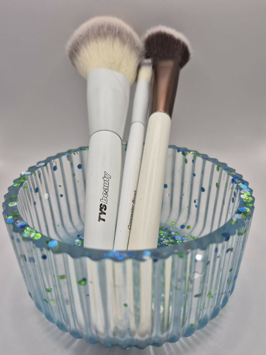 Blue Green Makeup Brush Cup