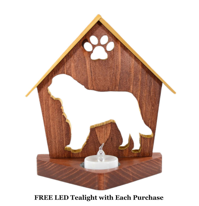 St BERNARD Personalized Dog Memorial Gift | Doghouse LED Tealight - DogPound Creations