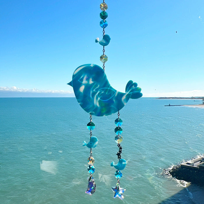 Suncatchers Marbled White / Blue / Green Bluebird Suncatcher