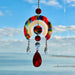 Suncatchers Marbled Watercolors & White Glitter - Red Acccents Circle Cutout Suncatcher