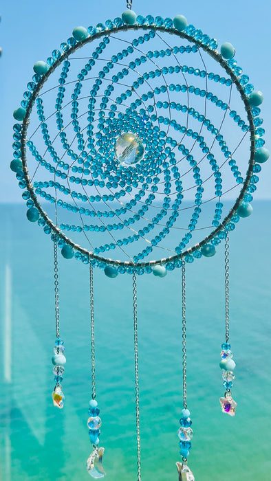 Suncatchers Ocean Orbit Aqua Moon & Star Crystal Suncatcher
