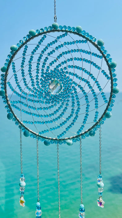 Suncatchers Ocean Orbit Aqua Moon & Star Crystal Suncatcher