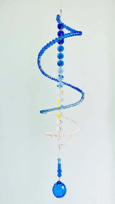 Suncatchers Sapphire Sky Glass Spiral Suncatcher