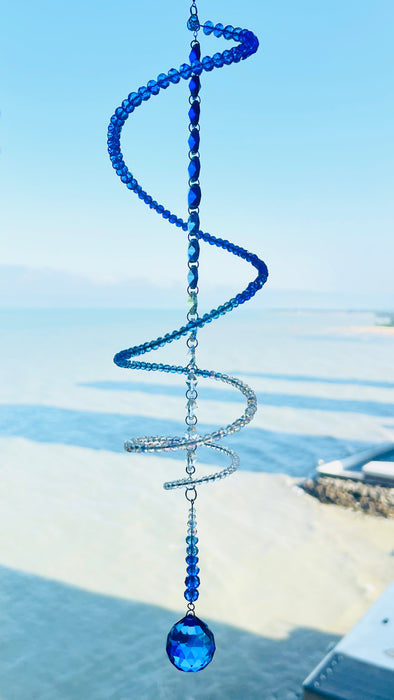 Suncatchers Sapphire Sky Glass Spiral Suncatcher
