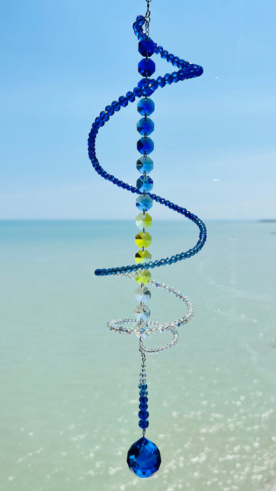 Suncatchers Sapphire Sky Glass Spiral Suncatcher