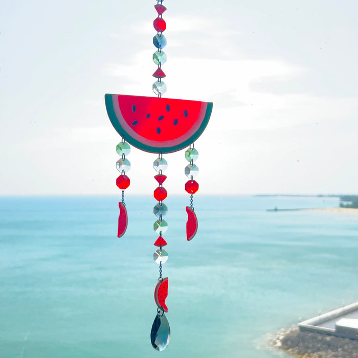 Suncatchers Watermelon Suncatcher – Handmade Polymer Clay Decor