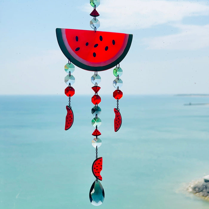 Suncatchers Watermelon Suncatcher – Handmade Polymer Clay Decor