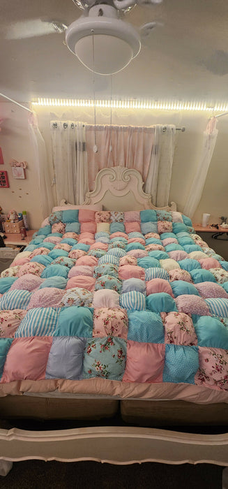 Spring puff quilt