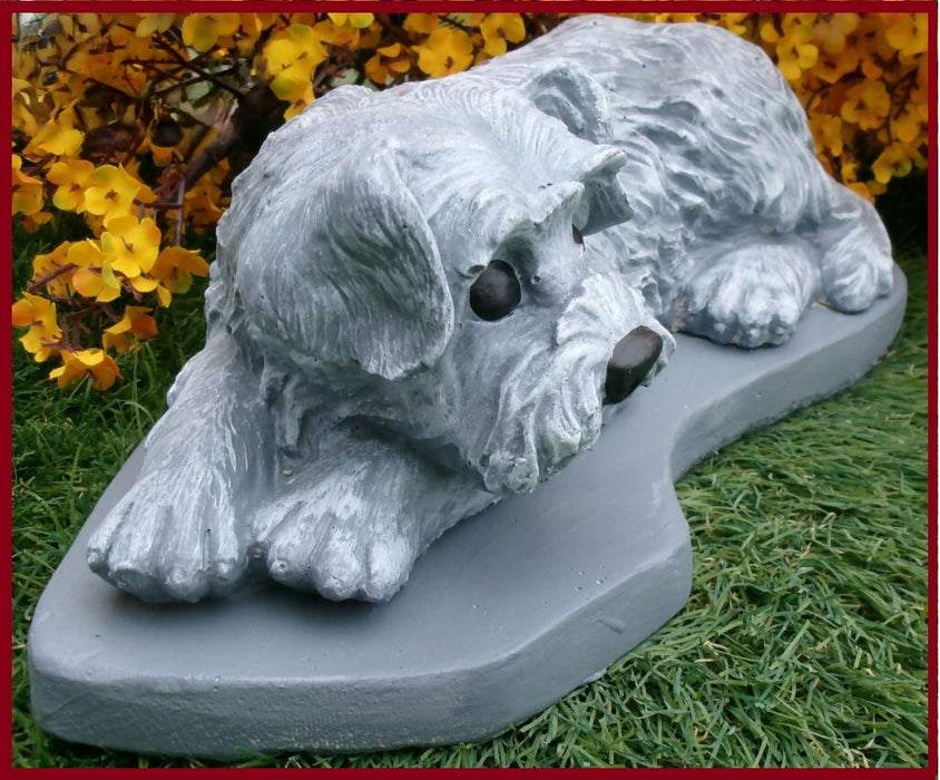 Concrete Schnauzer Dog statue figurine, indoor outdoor Garden Decor, Various Finishes, Pet Loss Gift, Grave Marker, Dog Lovers Gift