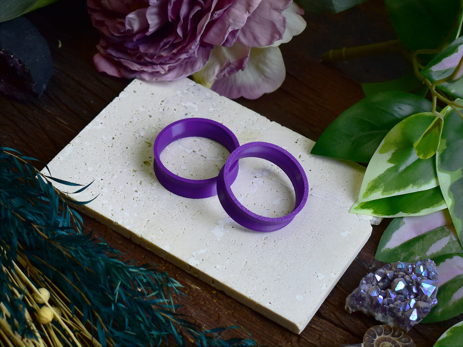 Ear Tunnels 10-100mm Dark Violet | Pair | Ultra Light Thin-wall Ear Plugs | Gauge Earrings | Gauged Plugs