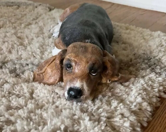 Basset Hound Dog Concrete 18.5 x 10 x 5.5" High