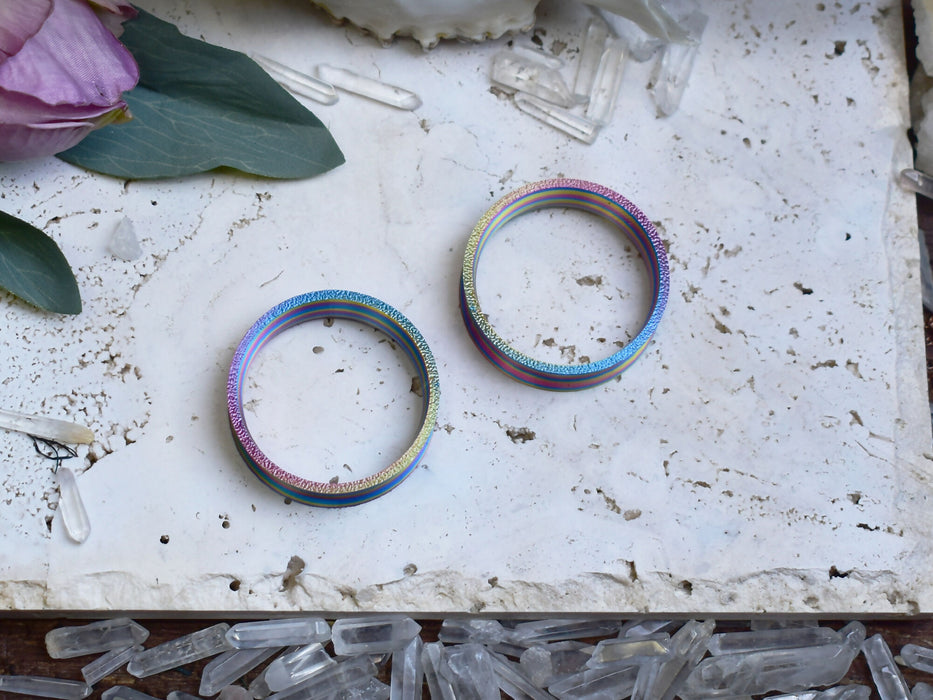Ear Tunnels 10-100mm Twisted Rainbow | Pair |Ultra Light Thin-wall Ear Plugs | Gauge Earrings | Gauged Plugs