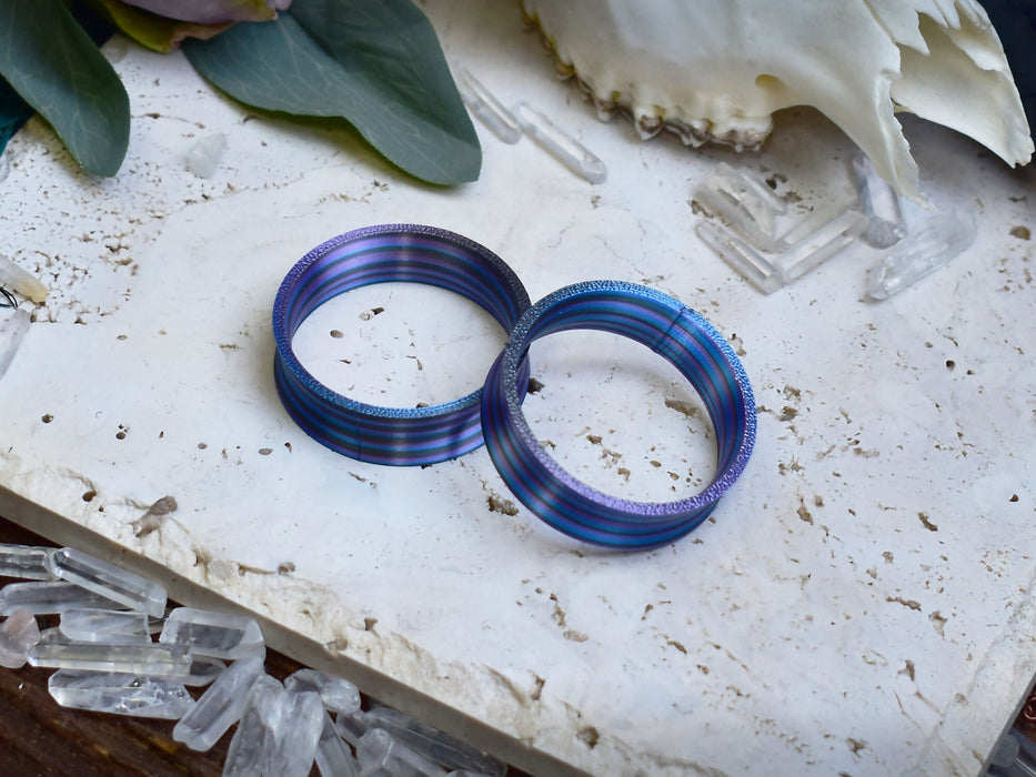Ear Tunnels 10-100mm Twisted Blue | Pair |Ultra Light Thin-wall Ear Plugs | Gauge Earrings | Gauged Plugs