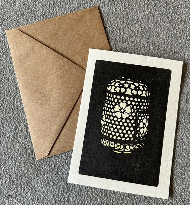 Woodblock print card – lantern