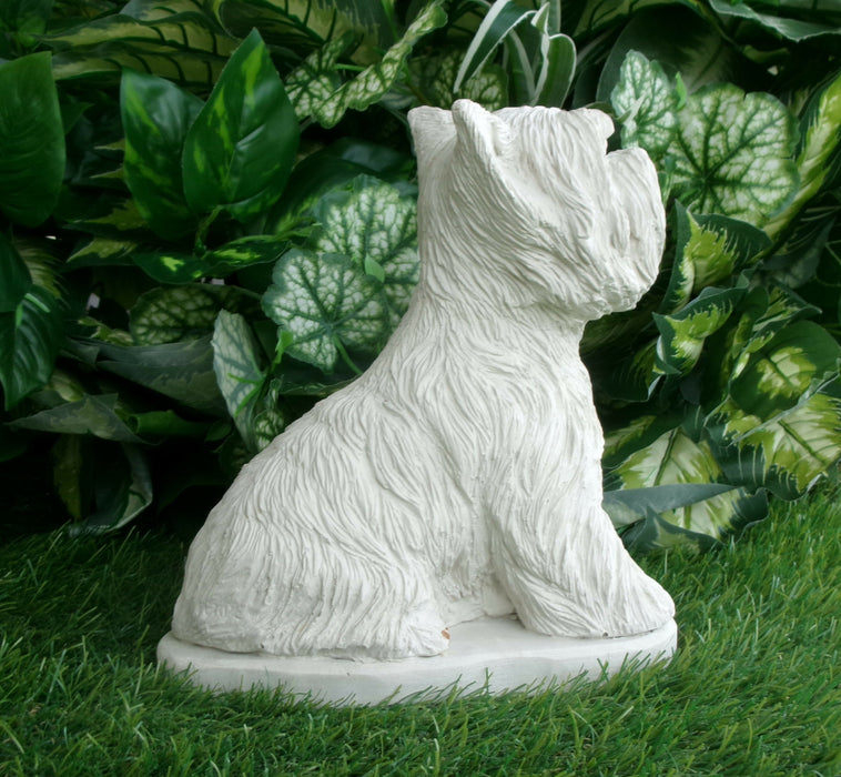 Yorkshire Terrier Concrete Statue, 4x8x9" High