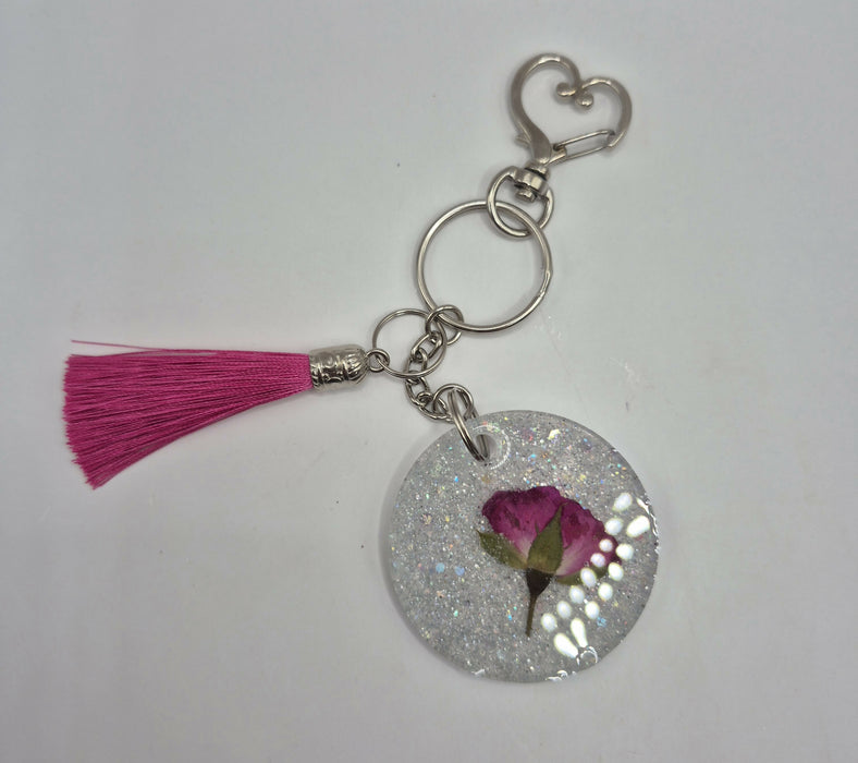 Pink Flower Keychain
