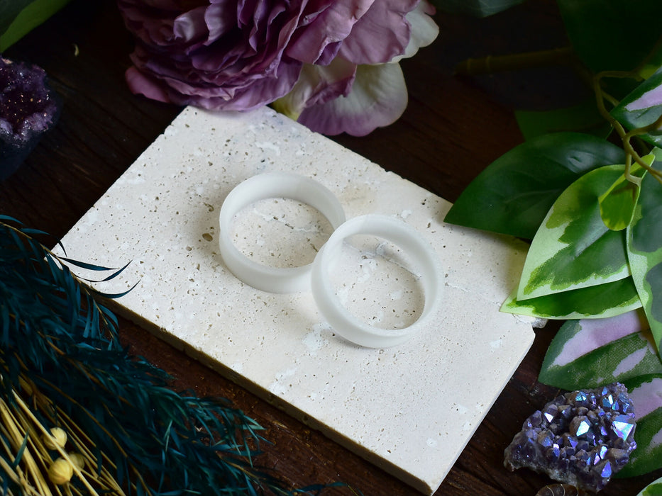 Ear Tunnels 10-100mm Transluent White | Pair |Ultra Light Thin-wall Ear Plugs | Gauge Earrings | Gauged Plugs