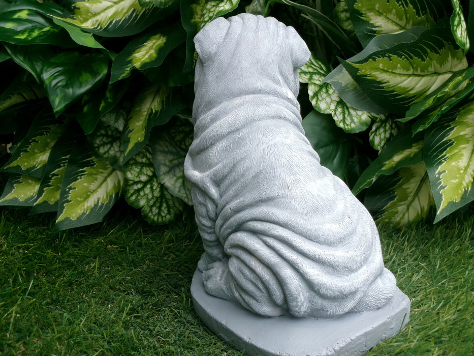 Shar-Pei Dog Concrete Statue 4.75 x 7 x 8" High