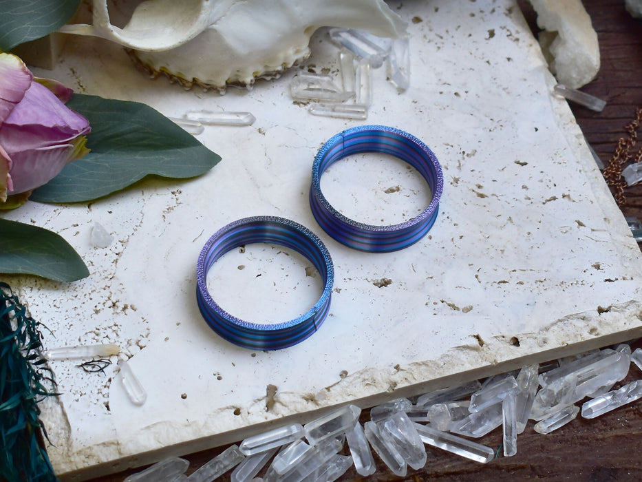 Ear Tunnels 10-100mm Twisted Blue | Pair |Ultra Light Thin-wall Ear Plugs | Gauge Earrings | Gauged Plugs