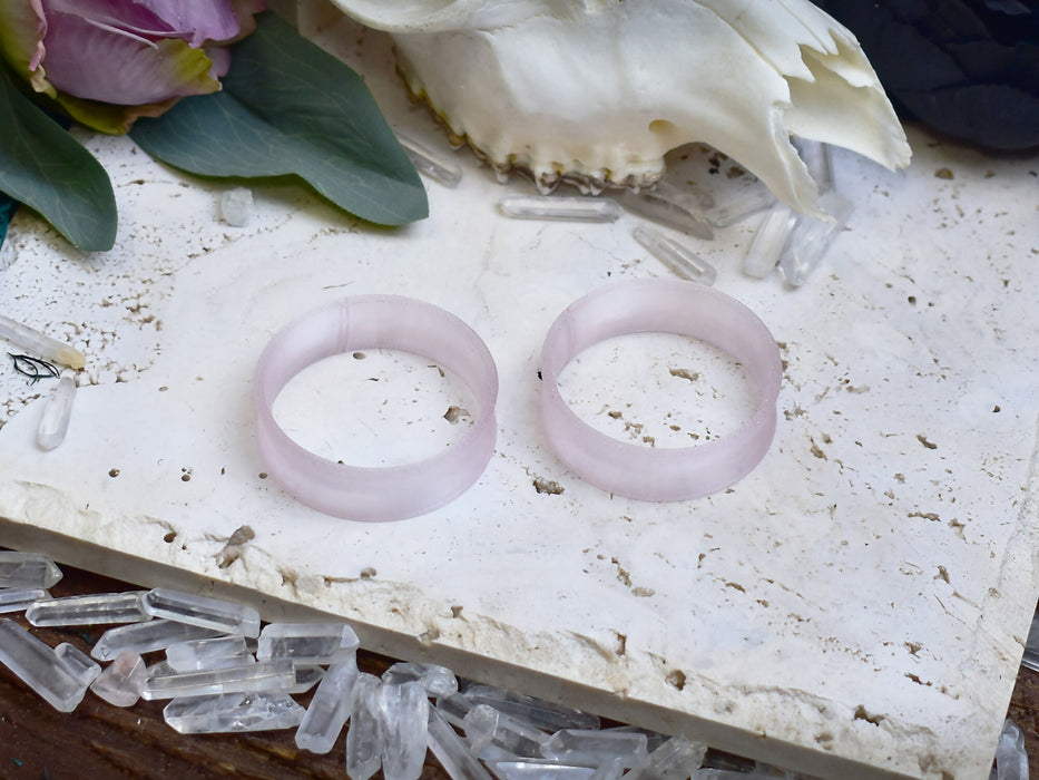 Ear Tunnels 10-100mm Transluent Pink | Pair |Ultra Light Thin-wall Ear Plugs | Gauge Earrings | Gauged Plugs